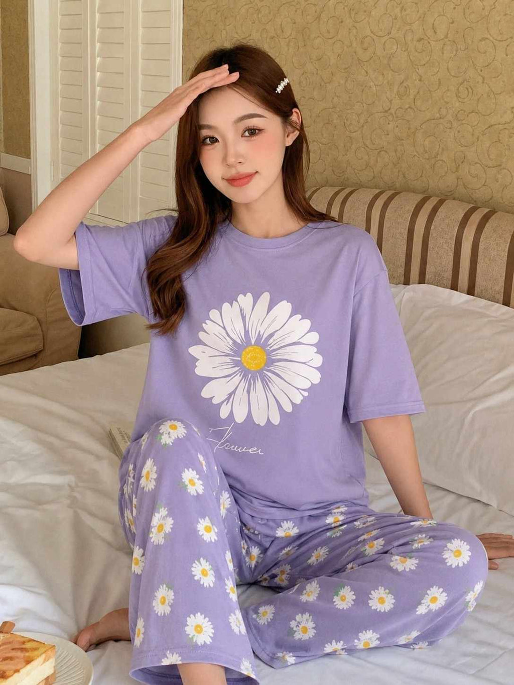 Purple Floral Lounge PJ Set