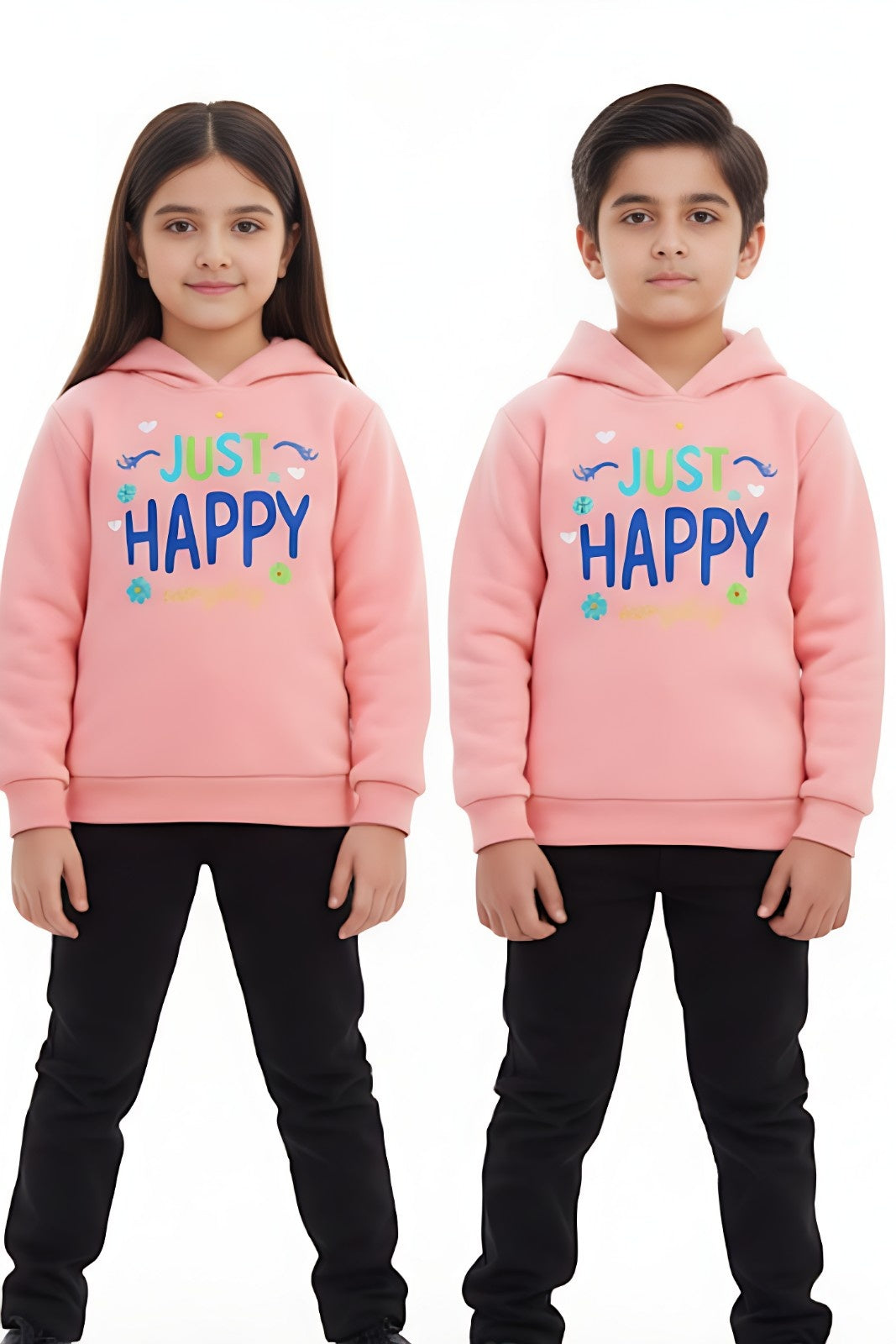 Just Happy Printed Hoodie For Kids