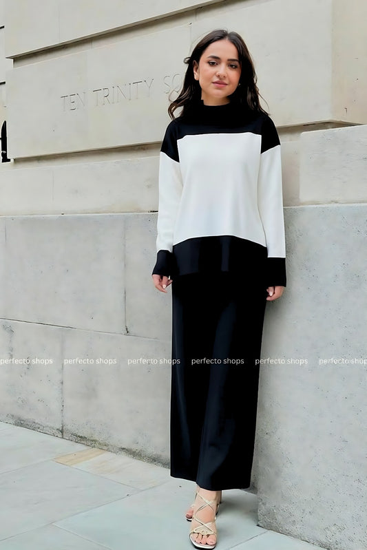 Black Panel Style Co-Ord Sets For Women