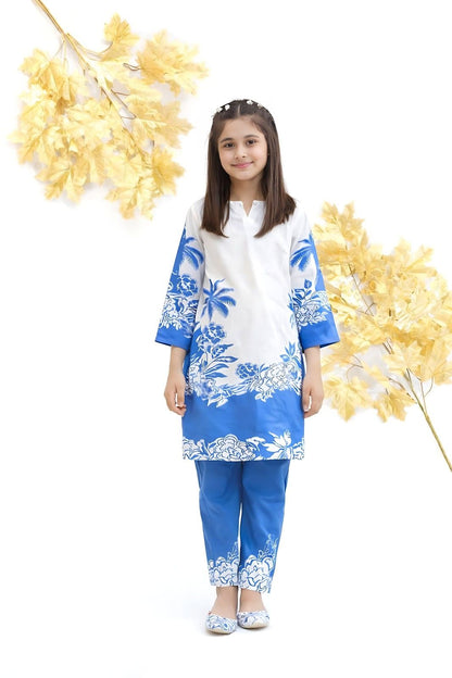 Tropical Blue Palm Swiss Co-ord Set