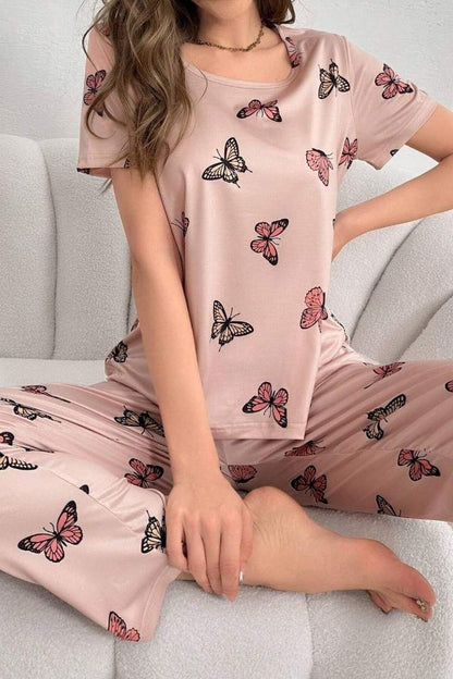 Monach Butterfly Printed Night Suit
